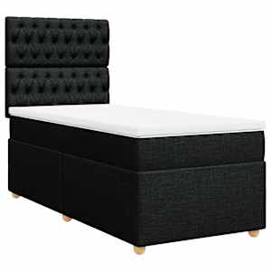 Box spring postel s matrací černá 80 x 200 cm textil - obrázek 2