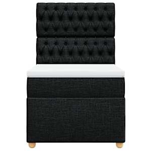 Box spring postel s matrací černá 80 x 200 cm textil - obrázek 4