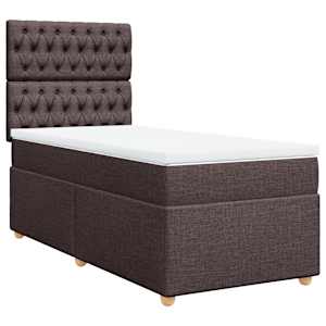 Box spring postel s matrací tmavě hnědá 80x200 cm textil - obrázek 2