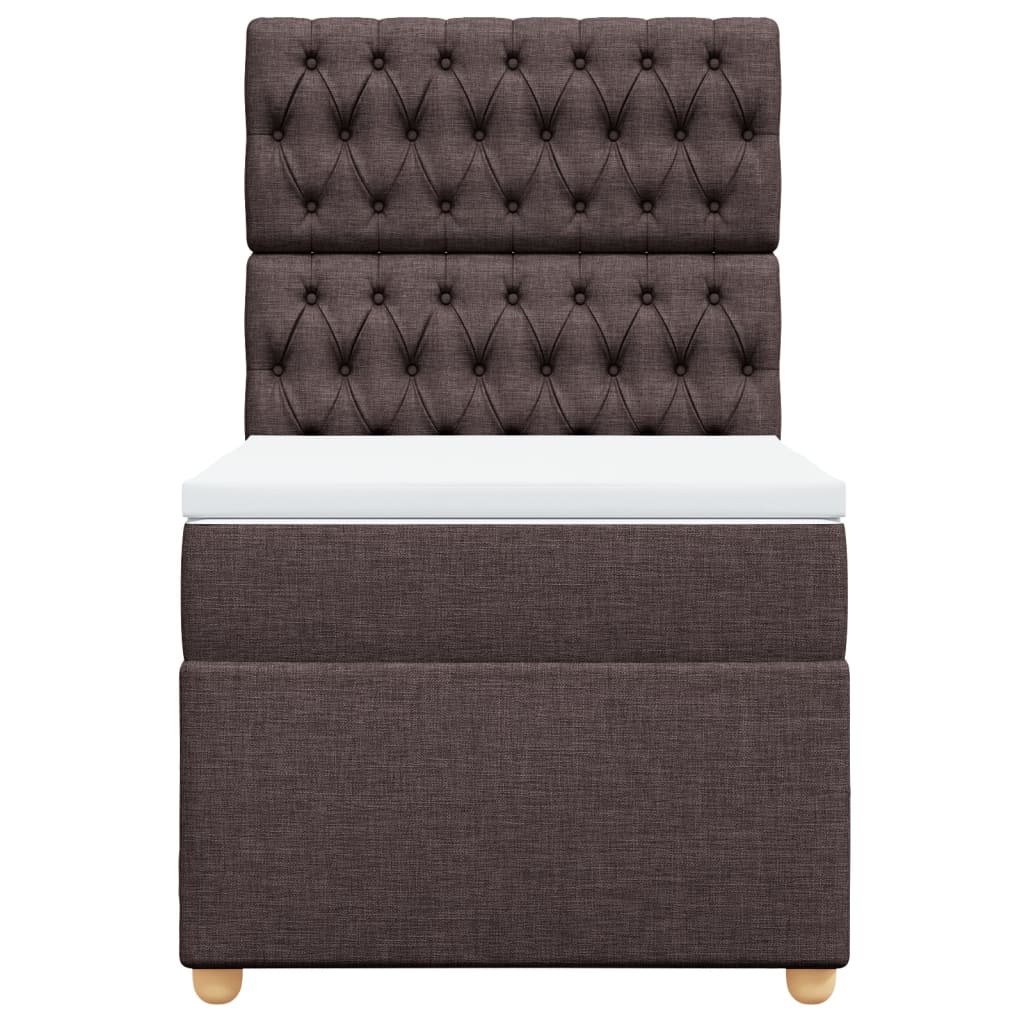 vidaXL Boxspring met matras stof donkerbruin 80x200 cm bruin, foto 4