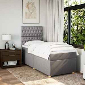Box spring postel s matrací taupe 80x200 cm textil - obrázek 3