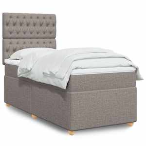 Box spring postel s matrací taupe 80x200 cm textil - obrázek 1