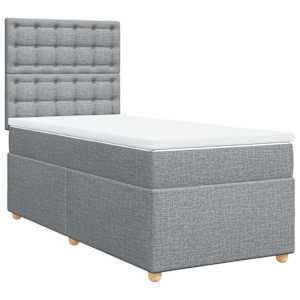 Box spring postel s matrací světle šedá 80 x 200 cm textil - obrázek 2