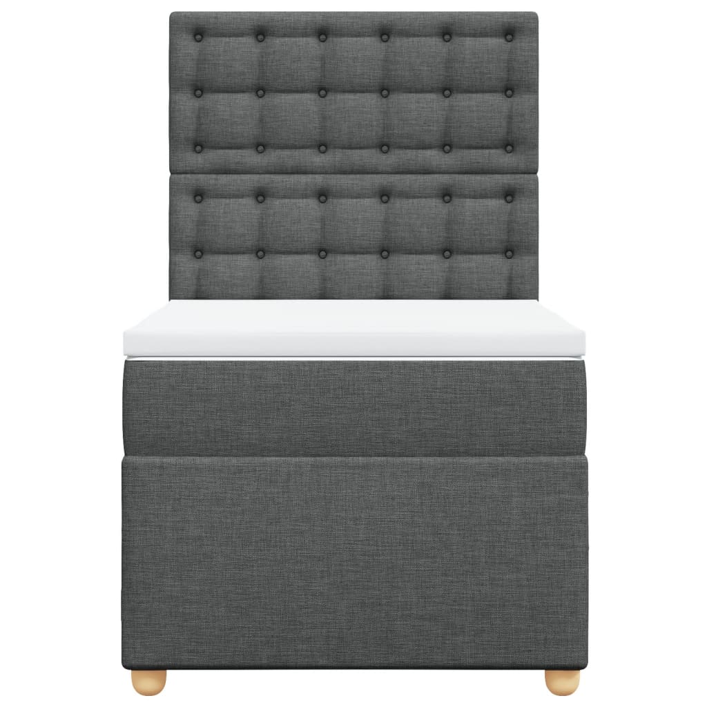 vidaXL Boxspring met matras stof donkergrijs 80x200 cm grijs, foto 4