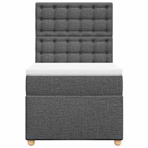 Box spring postel s matrací tmavě šedá 80 x 200 cm textil - obrázek 4