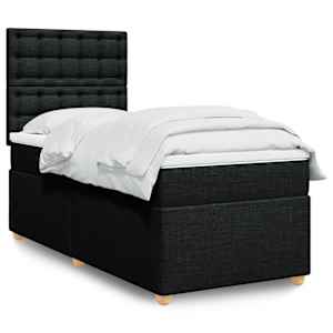 Box spring postel s matrací černá 80 x 200 cm textil - obrázek 1