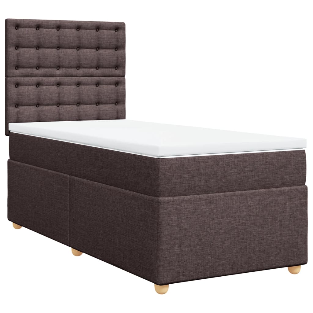 vidaXL Boxspring met matras stof donkerbruin 80x200 cm bruin, foto 3