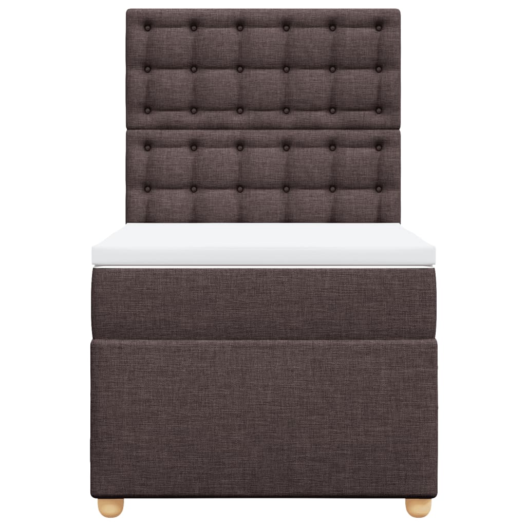vidaXL Boxspring met matras stof donkerbruin 80x200 cm bruin, foto 4