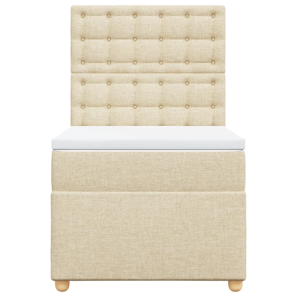 vidaXL Boxspring met matras stof crèmekleurig 80x200 cm, foto 4