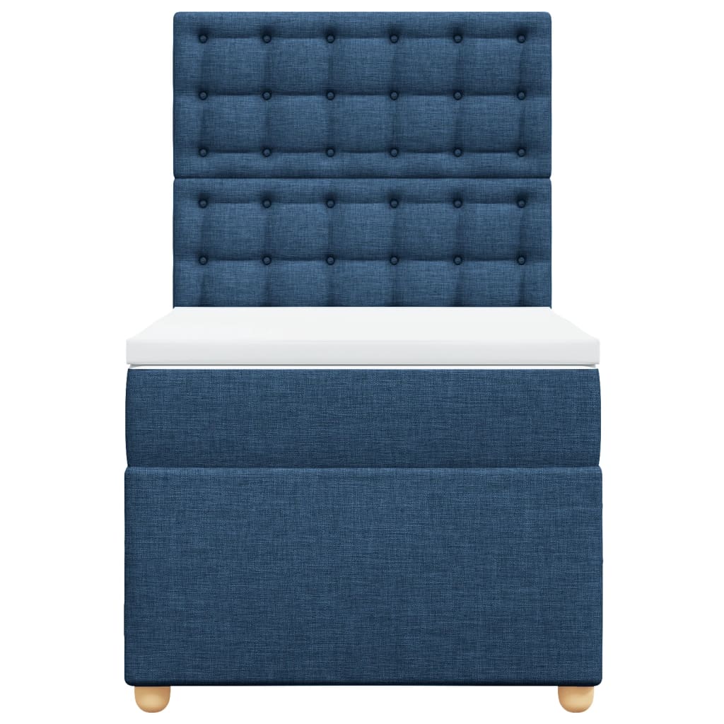 vidaXL Boxspring met matras stof blauw 80x200 cm, foto 4