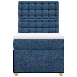 Box spring postel s matrací modrá 80x200 cm textil - obrázek 4