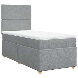 Box spring postel s matrací světle šedá 90x190 cm textil - obrázek 2