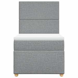 Box spring postel s matrací světle šedá 90x190 cm textil - obrázek 4
