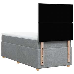 Box spring postel s matrací světle šedá 90x190 cm textil - obrázek 6