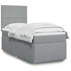 Box spring postel s matrací světle šedá 90x190 cm textil - obrázek 1
