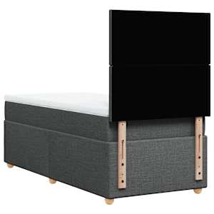 Box spring postel s matrací tmavě šedá 90x190 cm textil - obrázek 6