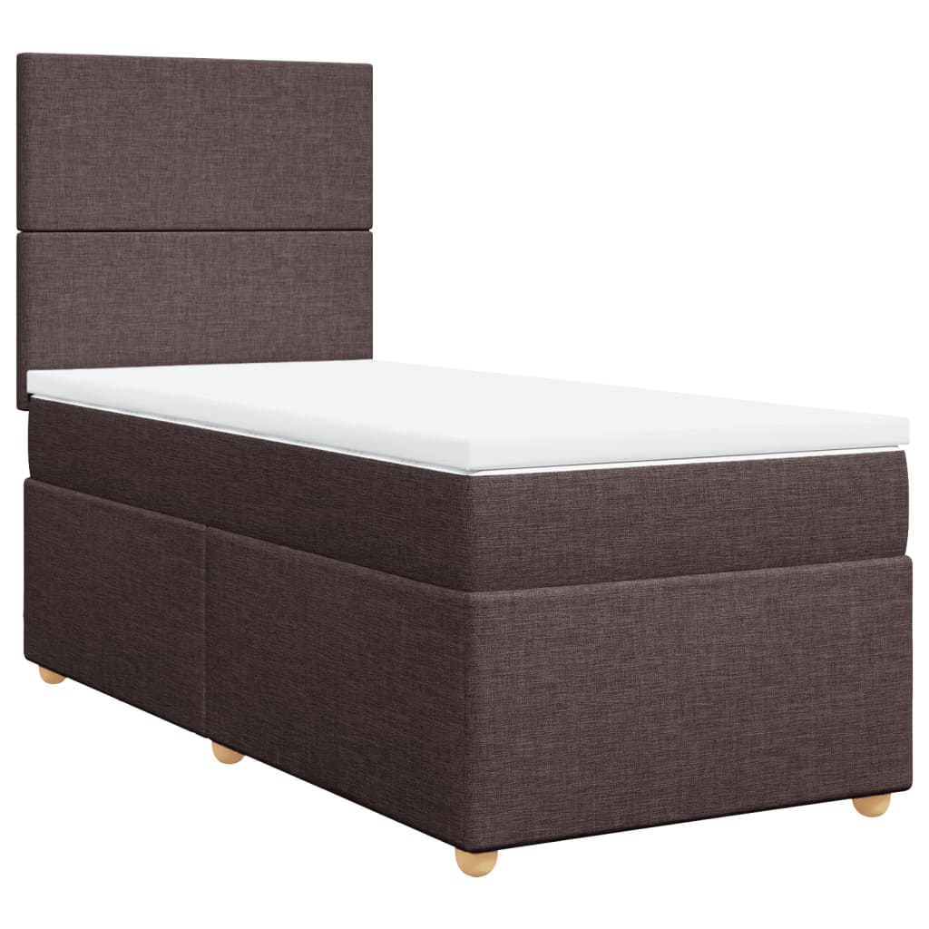 vidaXL Boxspring met matras stof donkerbruin 90x190 cm bruin, foto 3