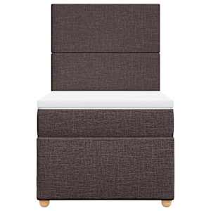 Box spring postel s matrací tmavě hnědá 90x190 cm textil - obrázek 4