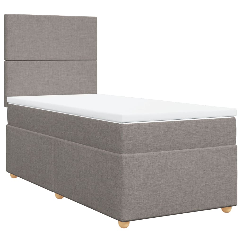 vidaXL Boxspring met matras stof taupe 90x190 cm, foto 3
