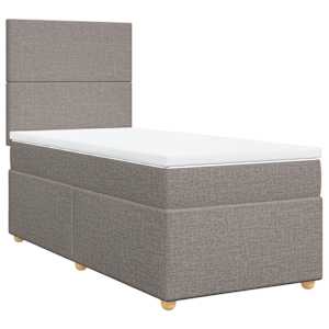 Box spring postel s matrací taupe 90x190 cm textil - obrázek 2