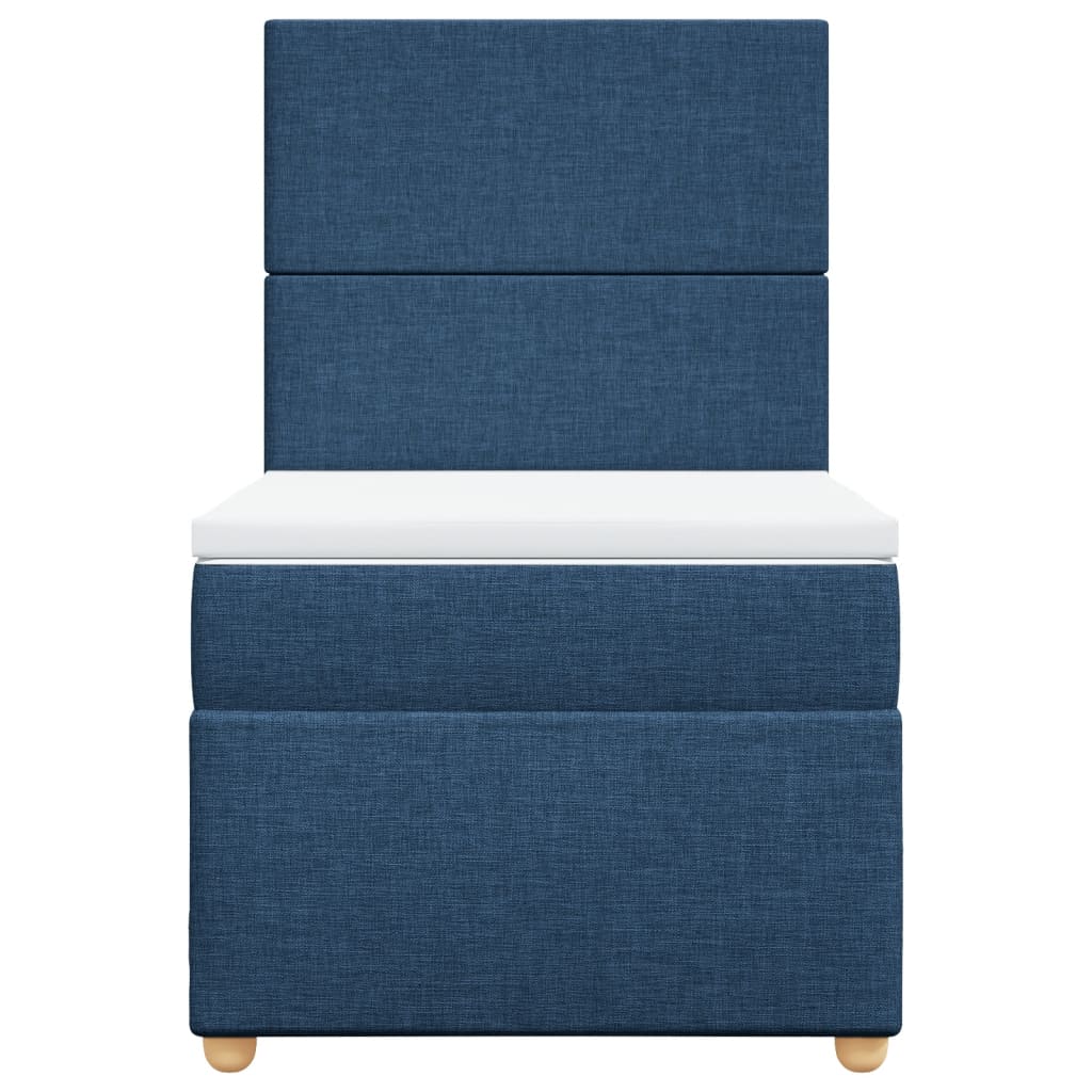 vidaXL Boxspring met matras stof blauw 90x190 cm, foto 4