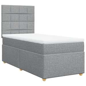 Box spring postel s matrací světle šedá 90x190 cm textil - obrázek 2