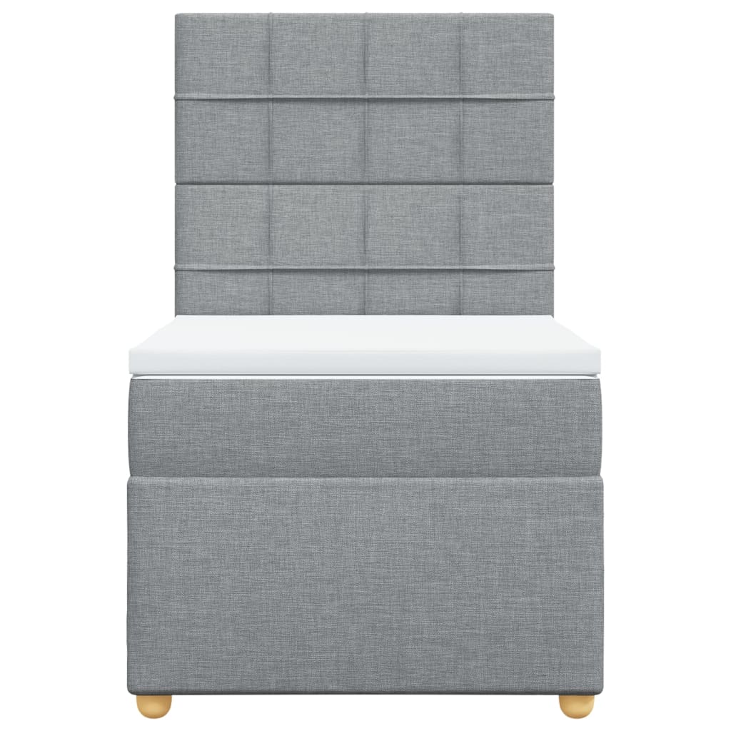 vidaXL Boxspring met matras stof lichtgrijs 90x190 cm grijs, foto 4