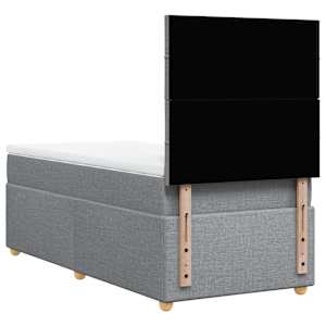 Box spring postel s matrací světle šedá 90x190 cm textil - obrázek 6