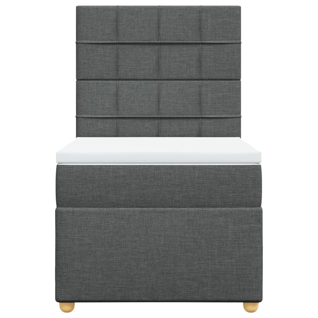 vidaXL Boxspring met matras stof donkergrijs 90x190 cm grijs, foto 4