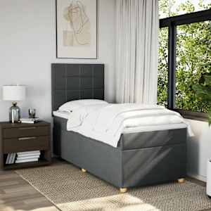 Box spring postel s matrací tmavě šedá 90x190 cm textil - obrázek 3