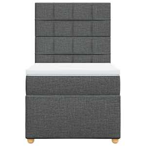 Box spring postel s matrací tmavě šedá 90x190 cm textil - obrázek 4