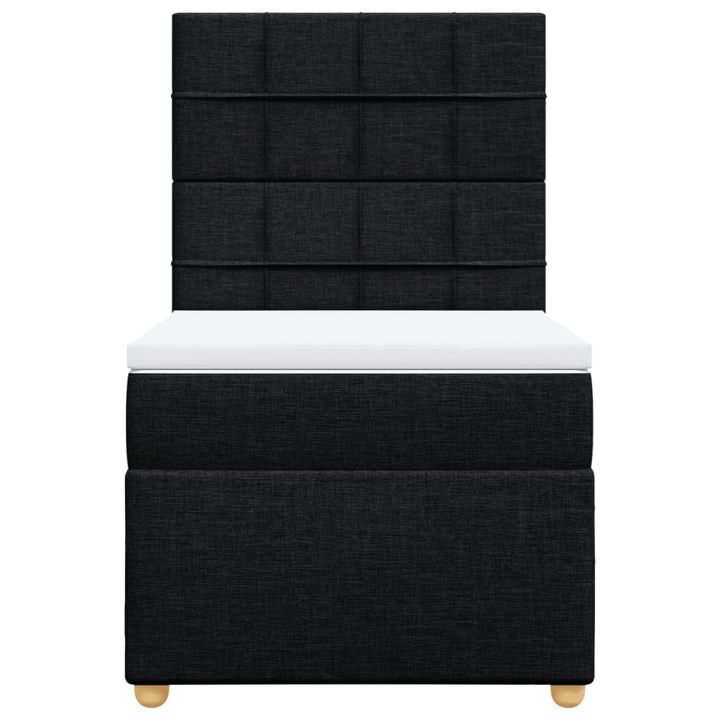 vidaXL Boxspring met matras stof zwart 90x190 cm, foto 4