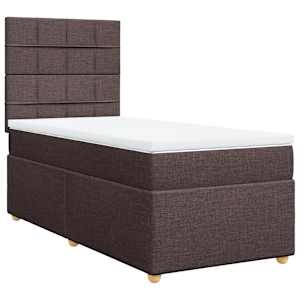 Box spring postel s matrací tmavě hnědá 90x190 cm textil - obrázek 2