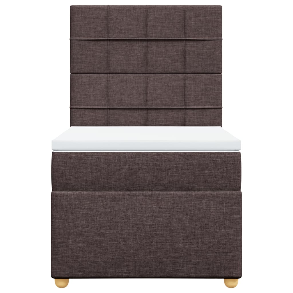 vidaXL Boxspring met matras stof donkerbruin 90x190 cm bruin, foto 4