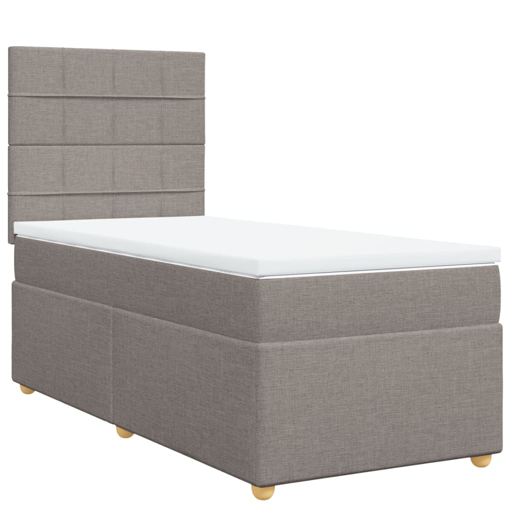 Thumbnail - vidaXL Boxspringbett mit Matratze Taupe 90x190 cm Stoff