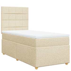 Box spring postel s matrací krémová 90x190 cm textil - obrázek 2
