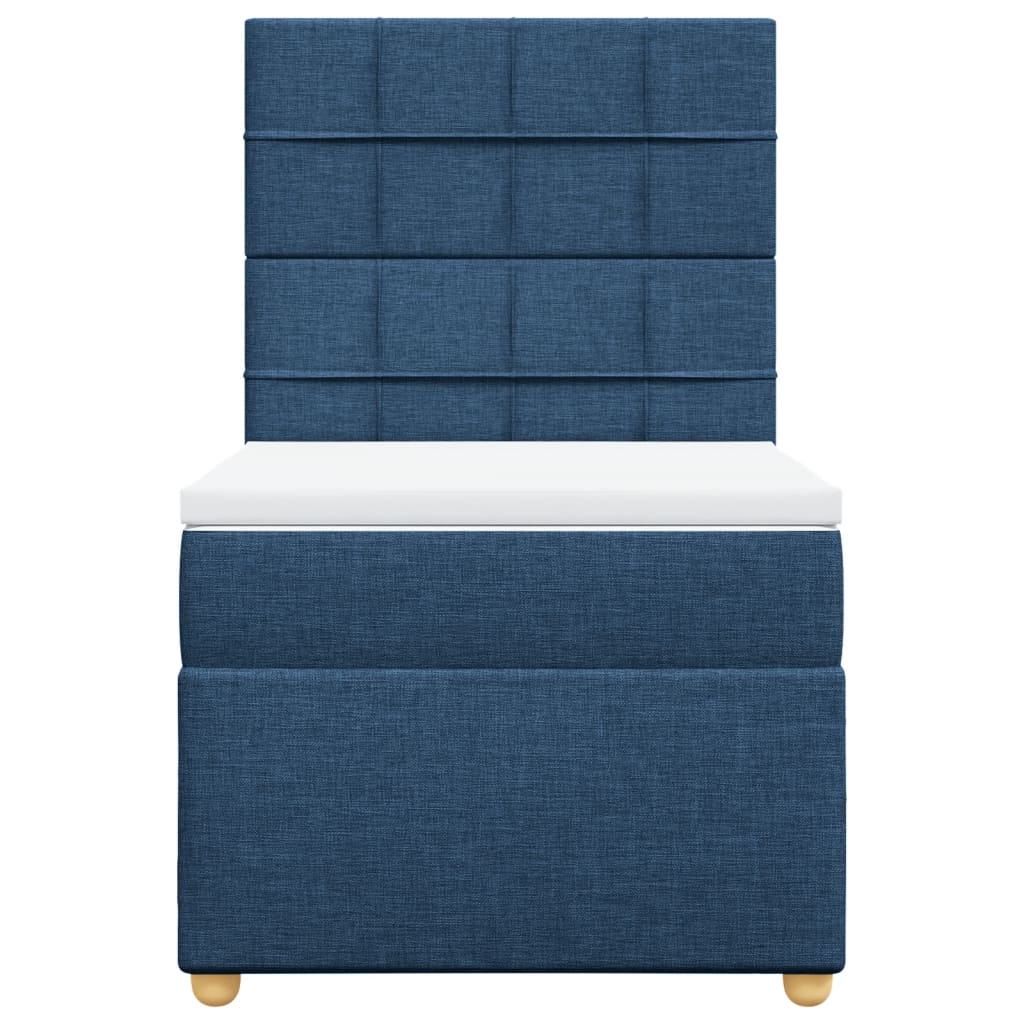 vidaXL Boxspring met matras stof blauw 90x190 cm, foto 4