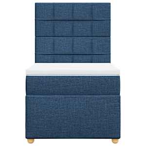 Box spring postel s matrací modrá 90x190 cm textil - obrázek 4