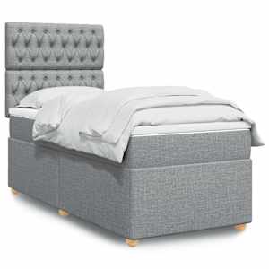 Box spring postel s matrací světle šedá 90x190 cm textil - obrázek 1