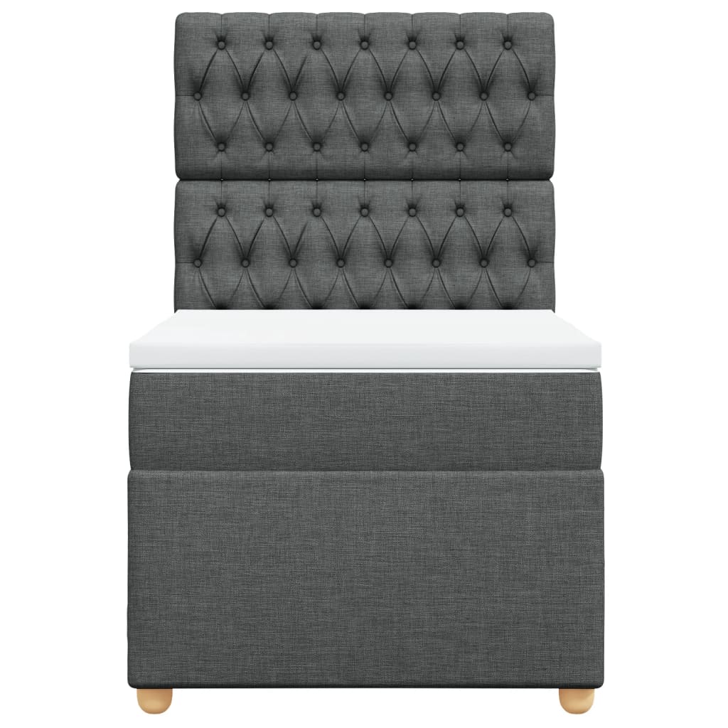 vidaXL Boxspring met matras stof donkergrijs 90x190 cm grijs, foto 4