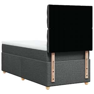 Box spring postel s matrací tmavě šedá 90x190 cm textil - obrázek 6