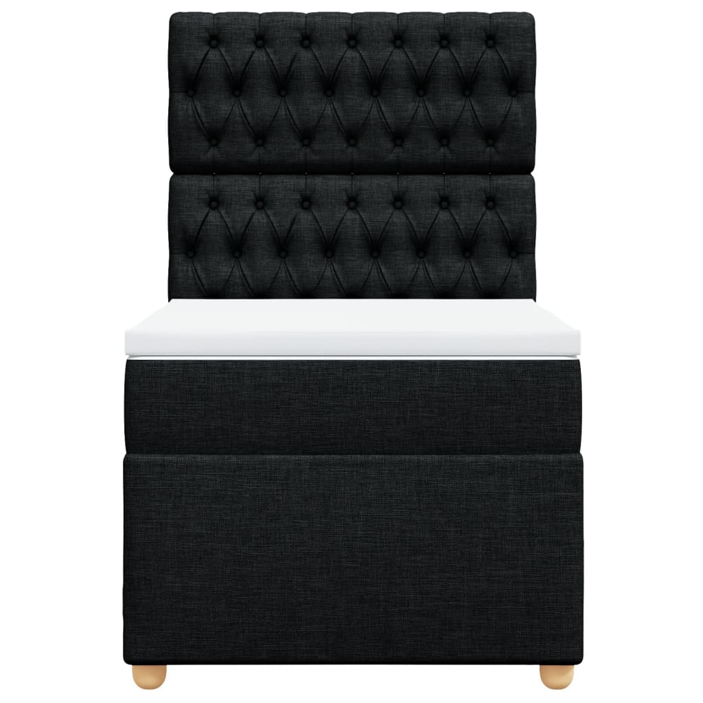 vidaXL Boxspring met matras stof zwart 90x190 cm, foto 4