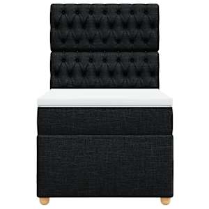 Box spring postel s matrací černá 90x190 cm textil - obrázek 4