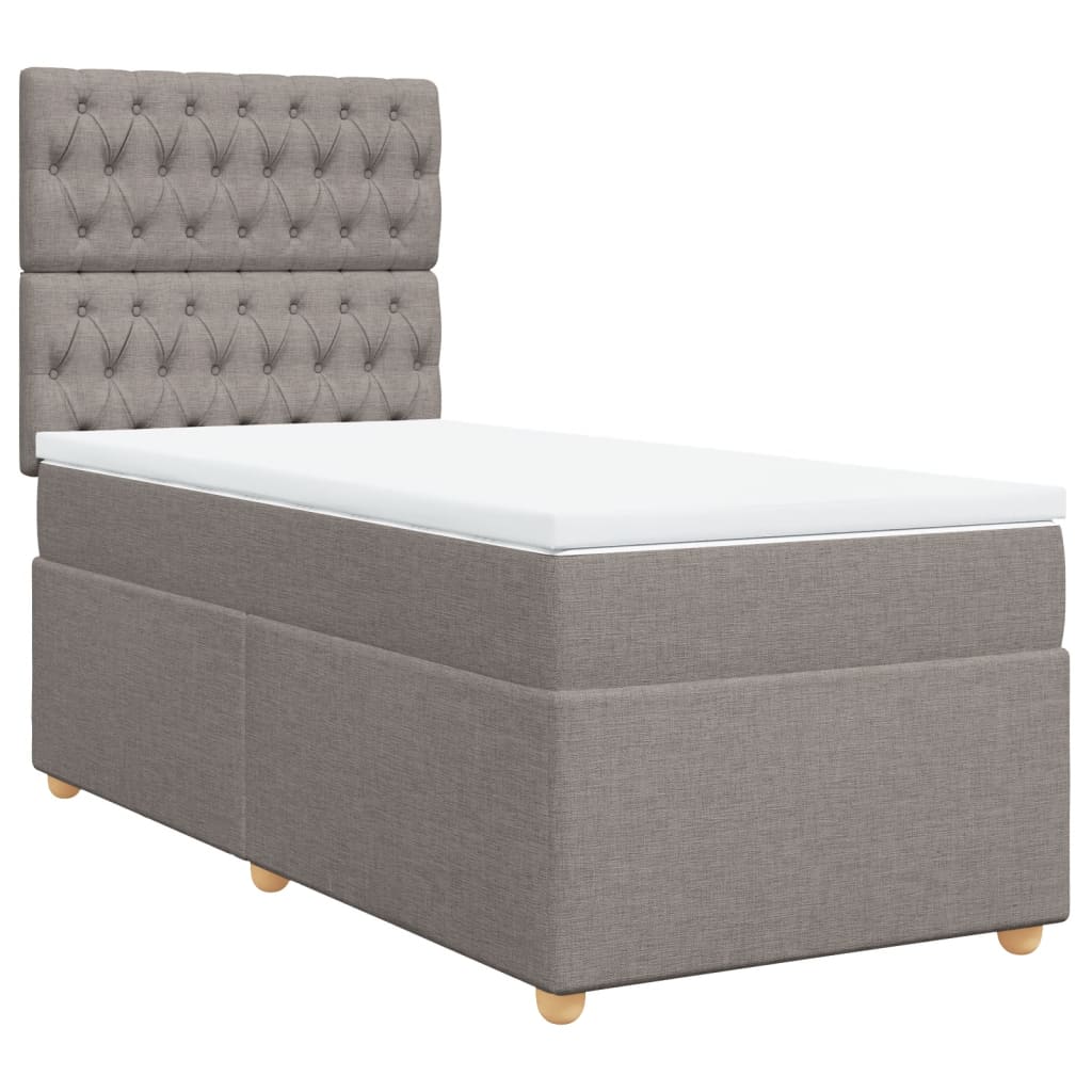 vidaXL Boxspring met matras stof taupe 90x190 cm, foto 3