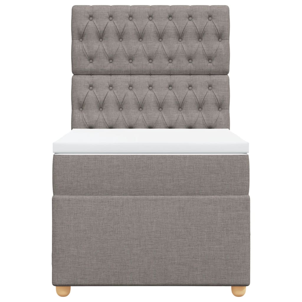 vidaXL Boxspring met matras stof taupe 90x190 cm, foto 4