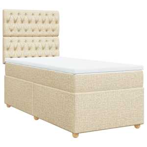 Box spring postel s matrací krémová 90x190 cm textil - obrázek 2