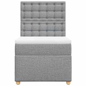 Box spring postel s matrací světle šedá 90x190 cm textil - obrázek 4