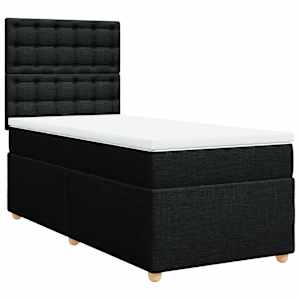 Box spring postel s matrací černá 90x190 cm textil - obrázek 2