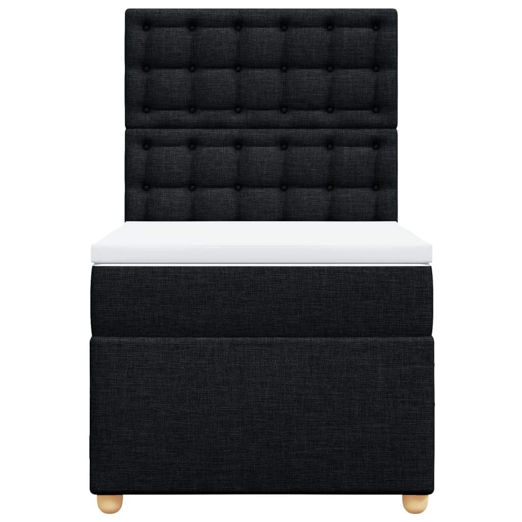 vidaXL Boxspring met matras stof zwart 90x190 cm, foto 4