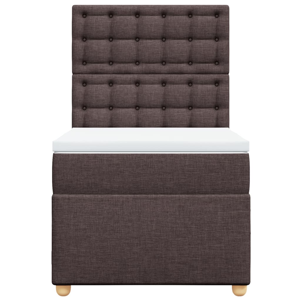 vidaXL Boxspring met matras stof donkerbruin 90x190 cm bruin, foto 4